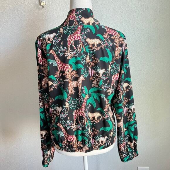 Lilly Pulitzer Aegean Luxletic Jacket Women's M Dancing in the Moonlight Animals - Picture 4 of 7